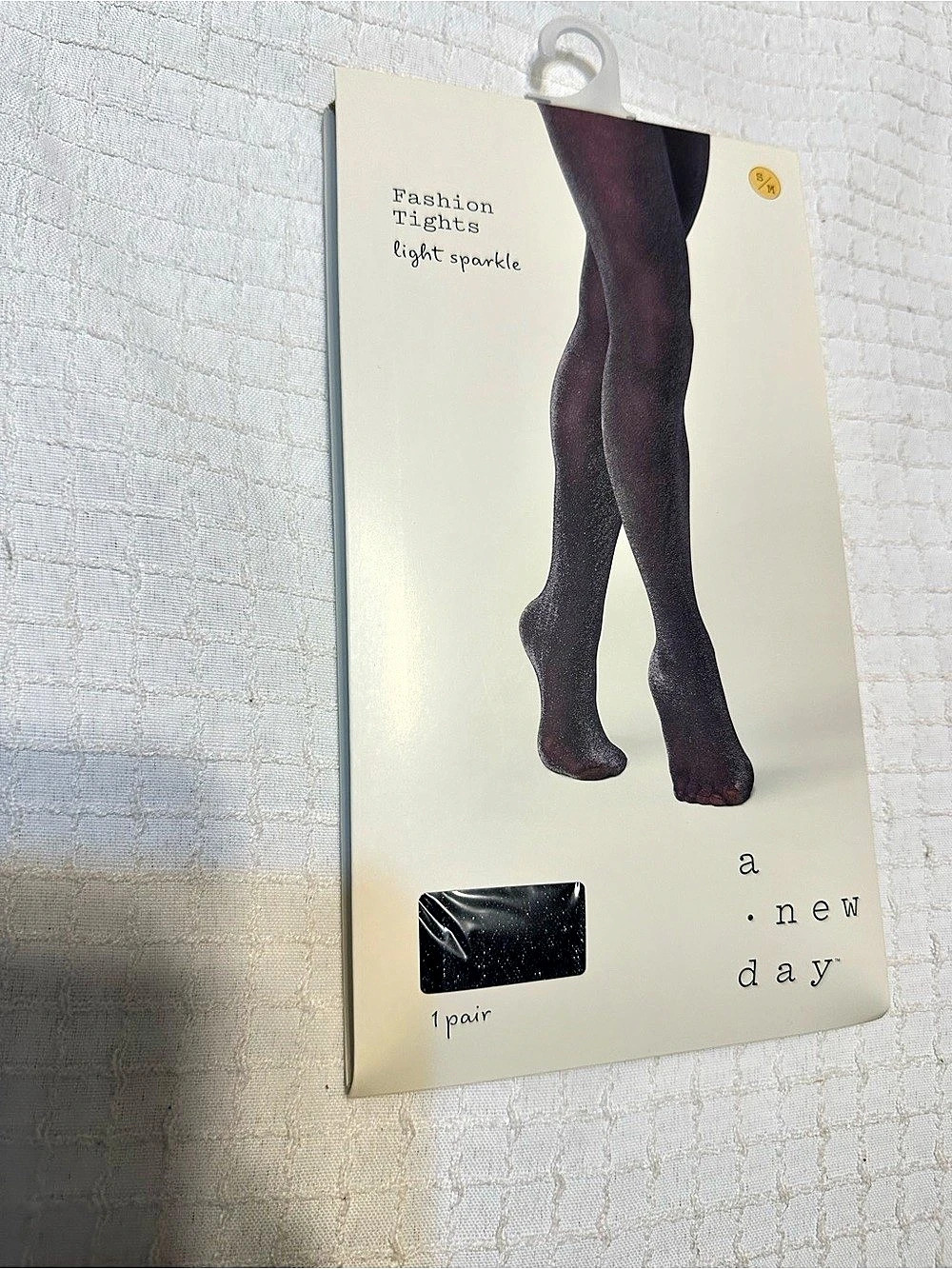 2-PACK a new day Fashion Tights Light Sparkle Black Sparkle Tights Size S/M NWT